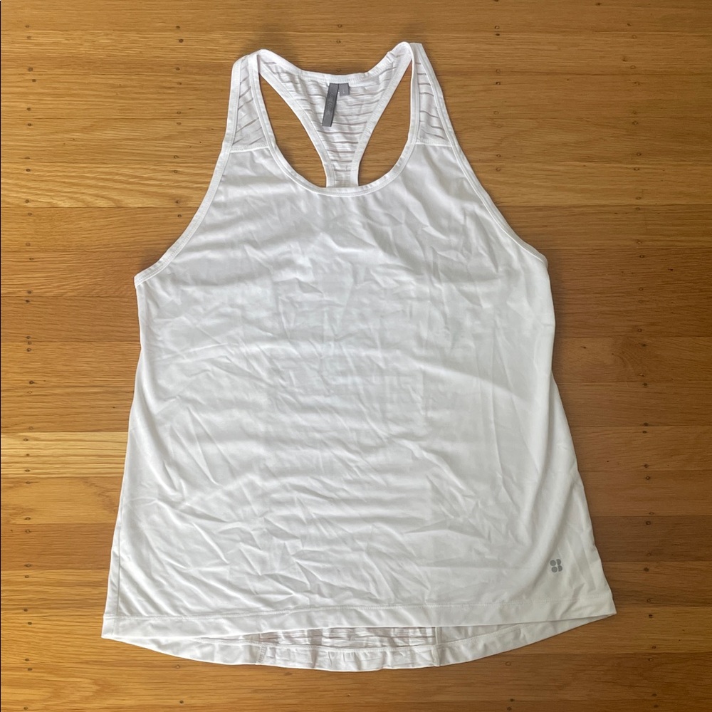 Sweaty Betty Women's White Racerback Tank Top Sz L